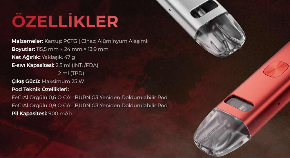 Caliburn G3 Teknik Özellikler